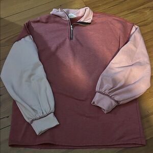 BiBi Multi toned Pink and Black Zip-Up Top